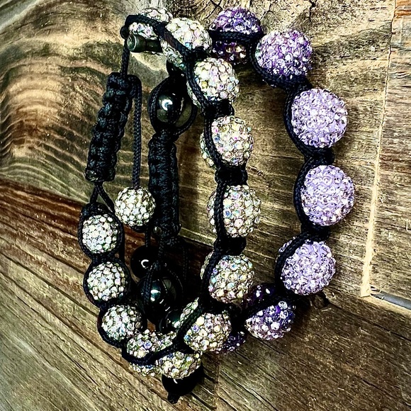 Jewelry - Two Brilliant, Sparkly Beaded Bracelets, Artisan Created